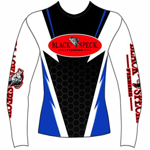 CUSTOM-MADE SUN PROTECTION TOURNAMENT JERSEY- ROYAL BLUE AND BLACK - Black  Speck