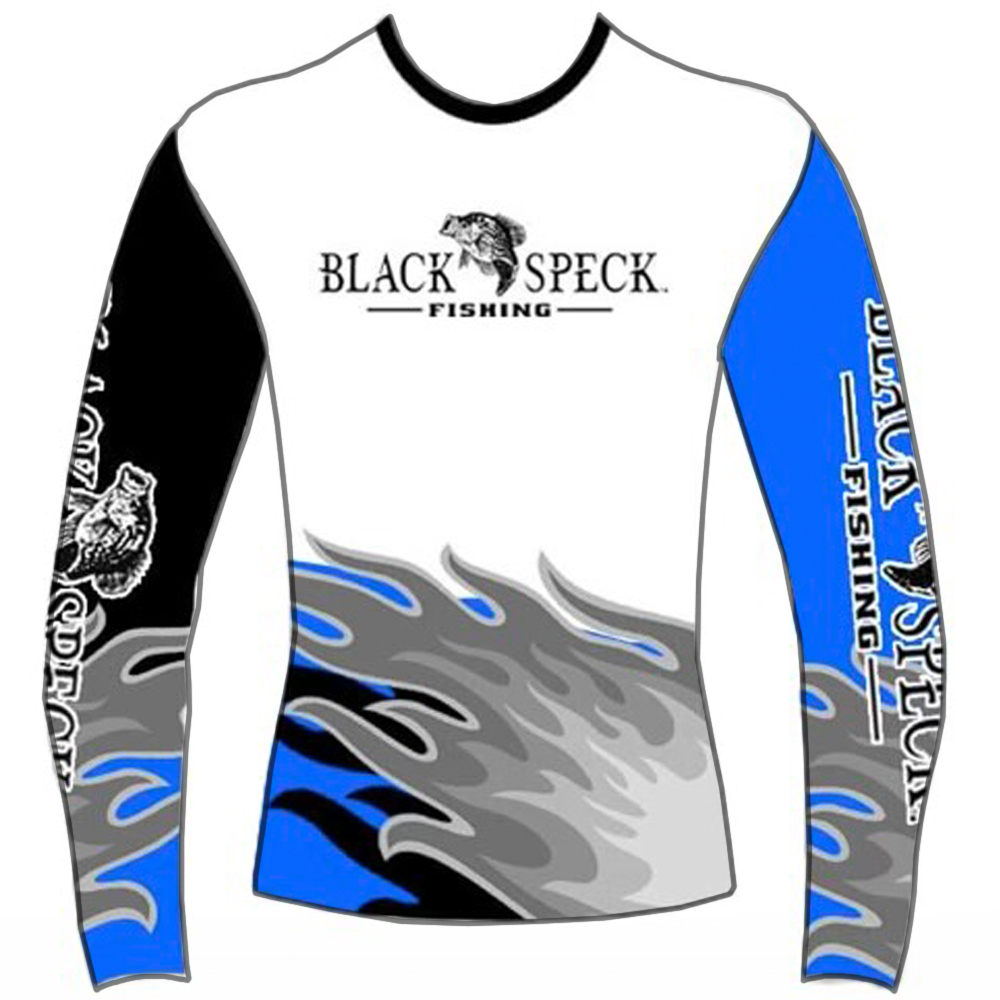 Heather Gray & Black Bullet Logo Long Sleeve Fishing Jersey